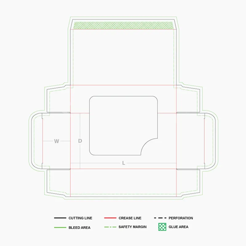 Box with customizable window