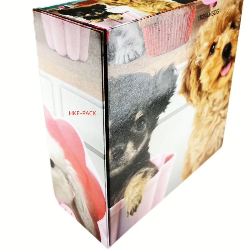 Double sided printed flip box