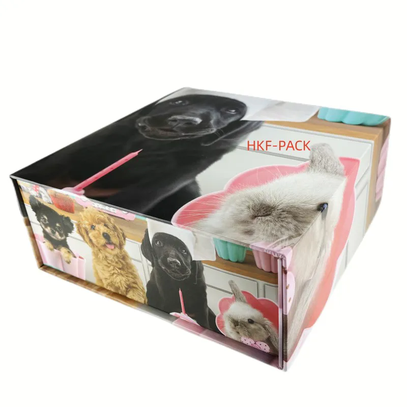 Double sided printed flip box
