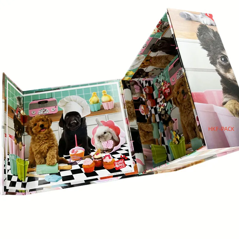 Double sided printed flip box