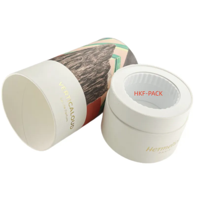 Cylindrical cosmetic packaging box